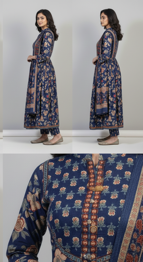 Pure Cotton Kurta and Dupatta Set – Fully Stitched