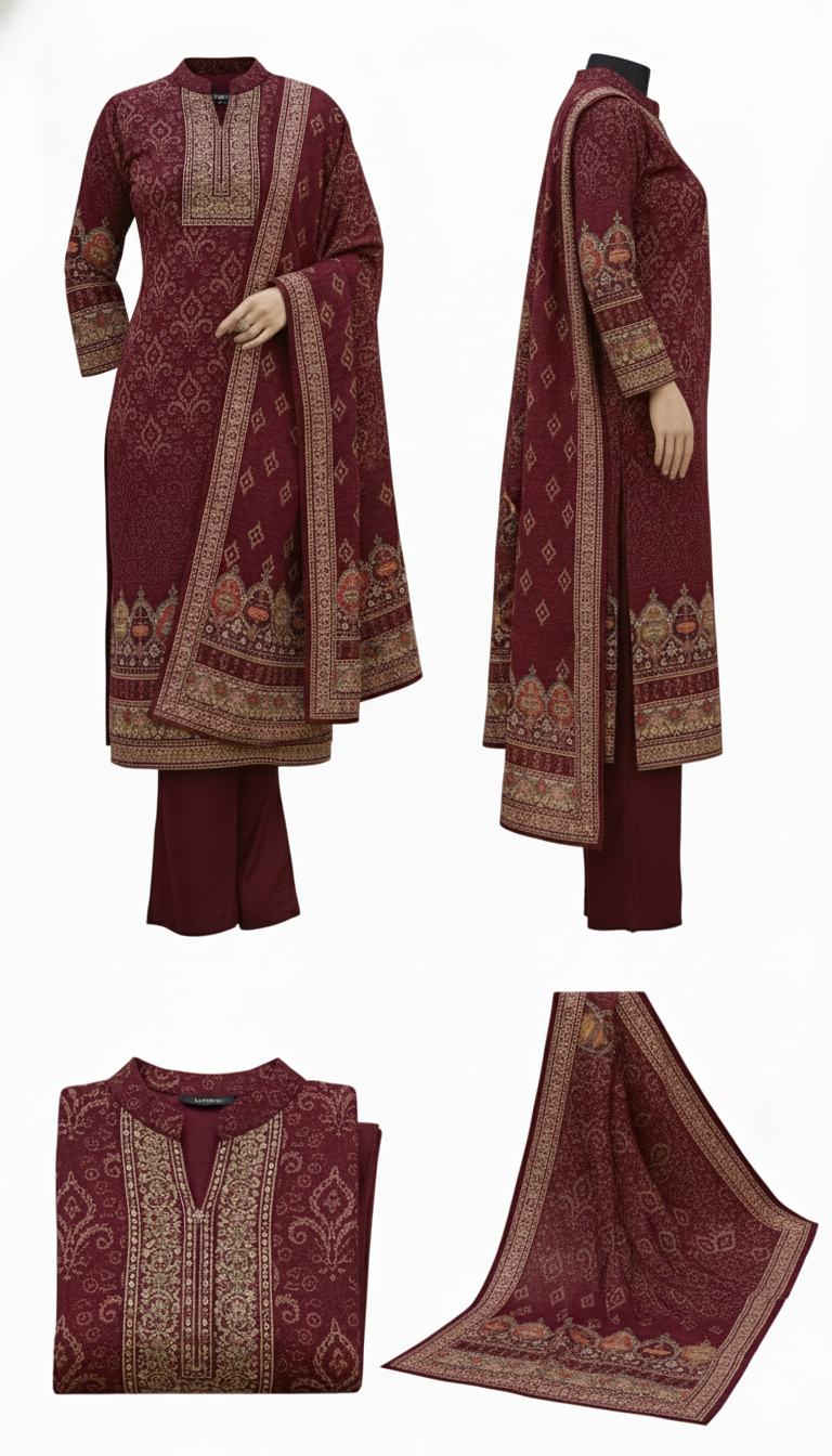Premium Woolen Printed Kurta Set