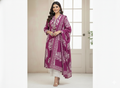 Wine Purple Hand Block Print Cotton Kurta Set with Dupatta