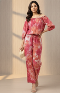Women’s Printed Cotton Off-Shoulder Jumpsuit