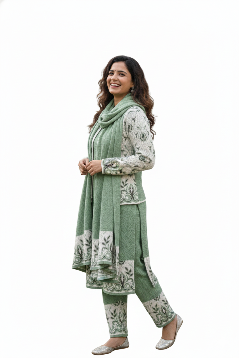 Luxury 4-Piece Winter Kurta Set | Festive Warmth & Premium Style