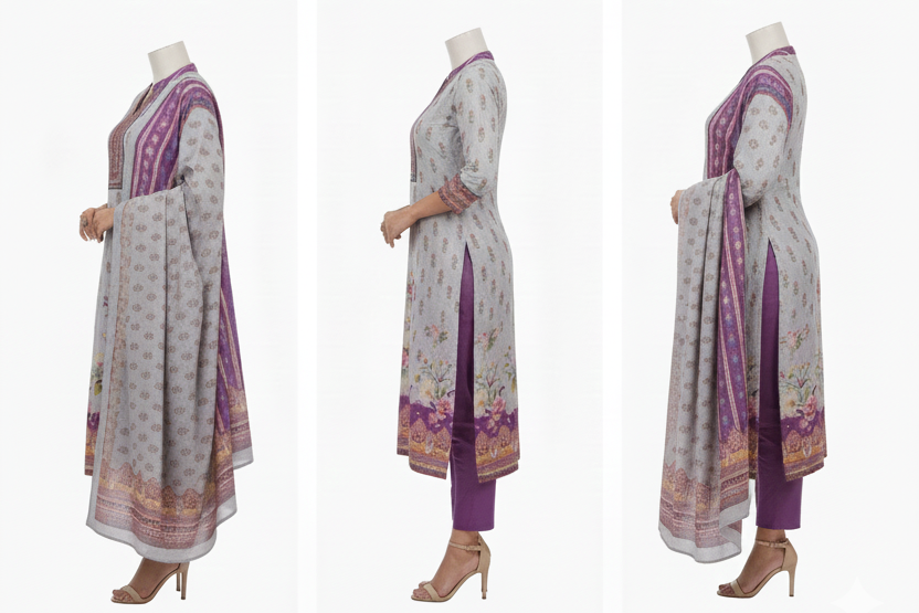 Premium Grey Woolen Kurta Set