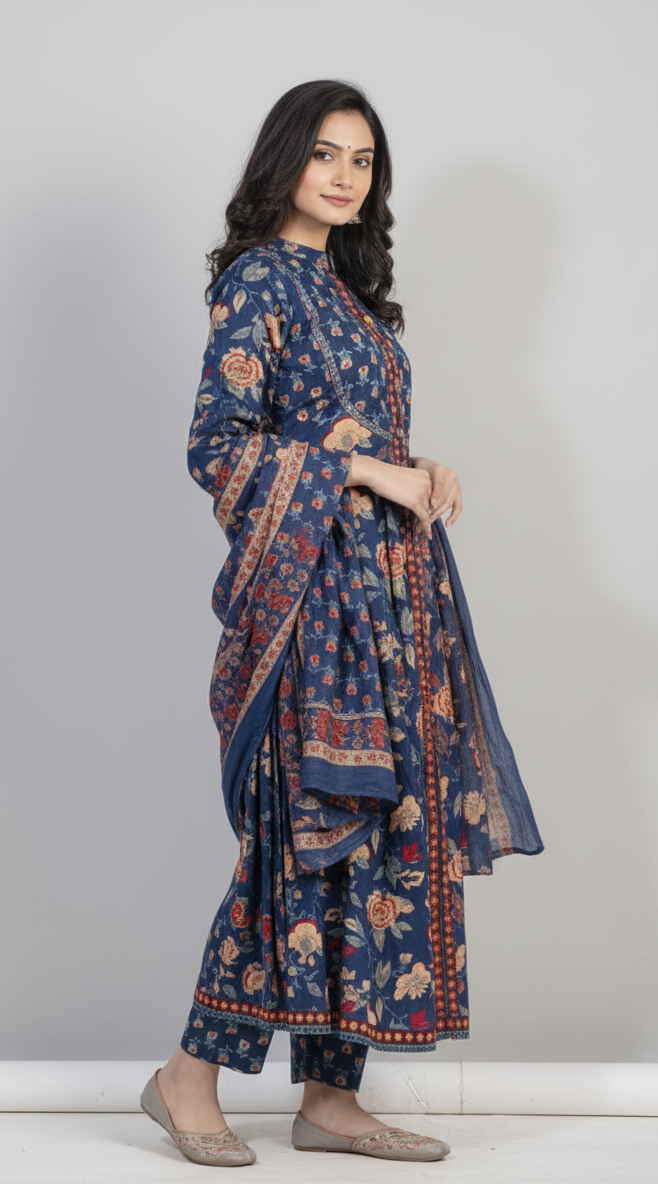 Pure Cotton Kurta and Dupatta Set – Fully Stitched