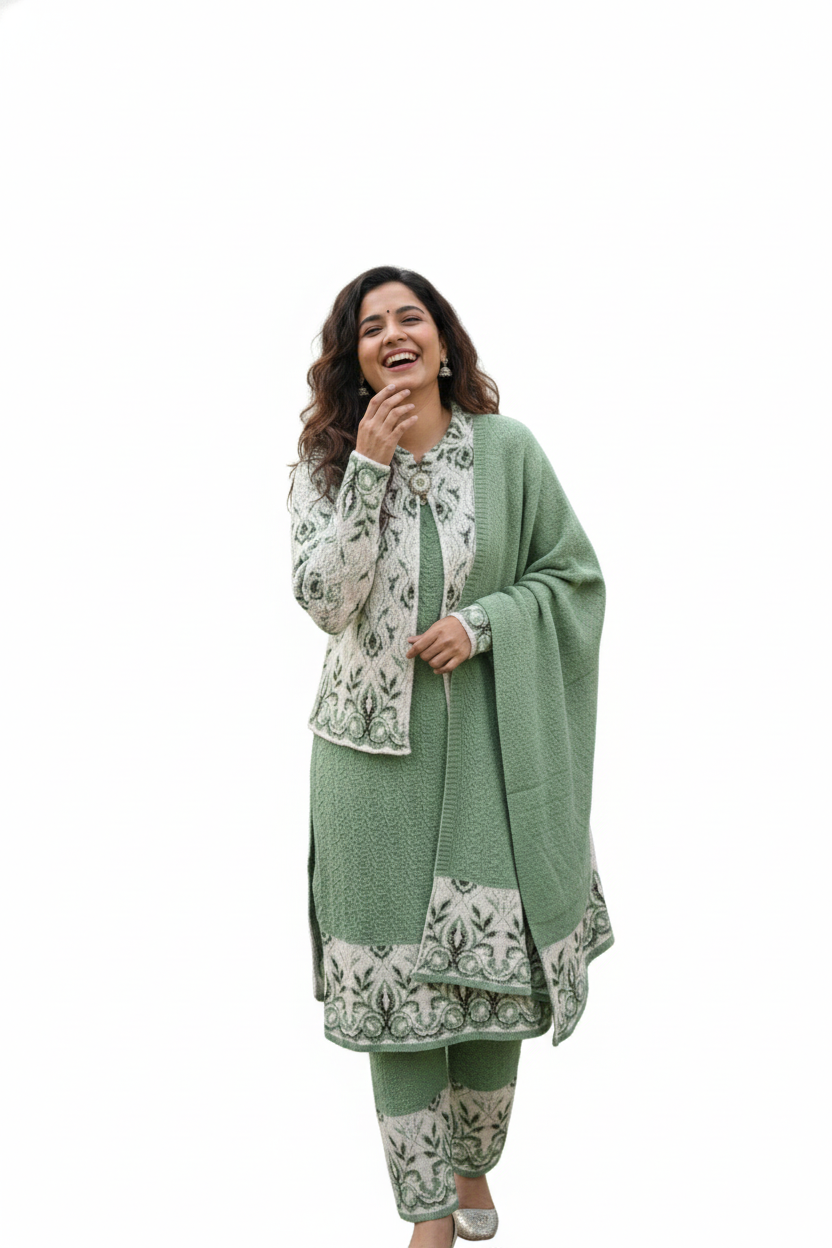 Luxury 4-Piece Winter Kurta Set | Festive Warmth & Premium Style