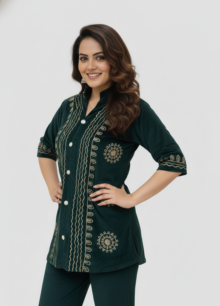 Premium Purple Velvet Cord Set for Women